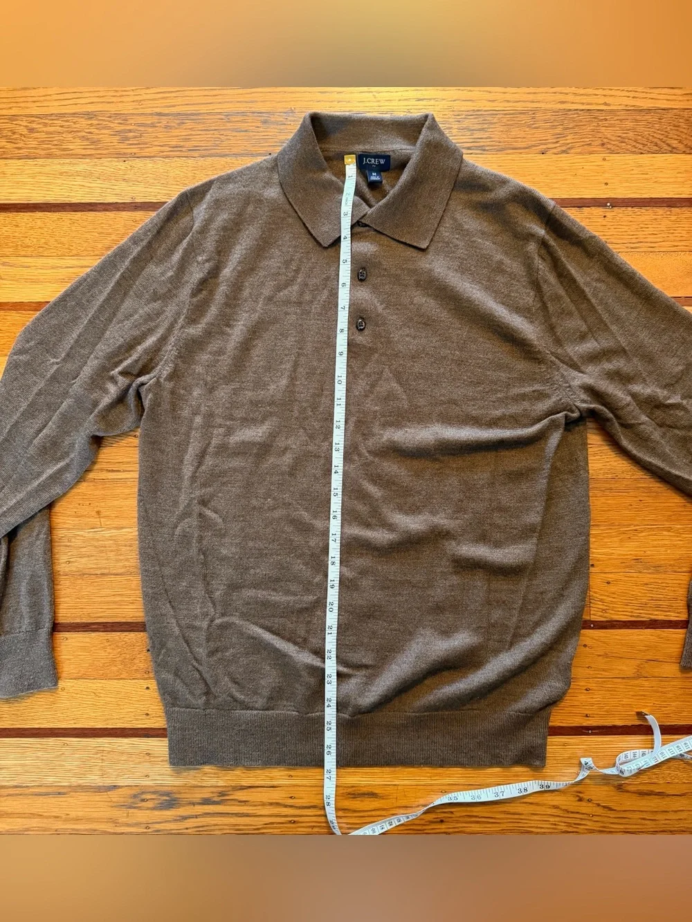 [sold] J. Crew Long Sleeve Polo Sweater in Brown